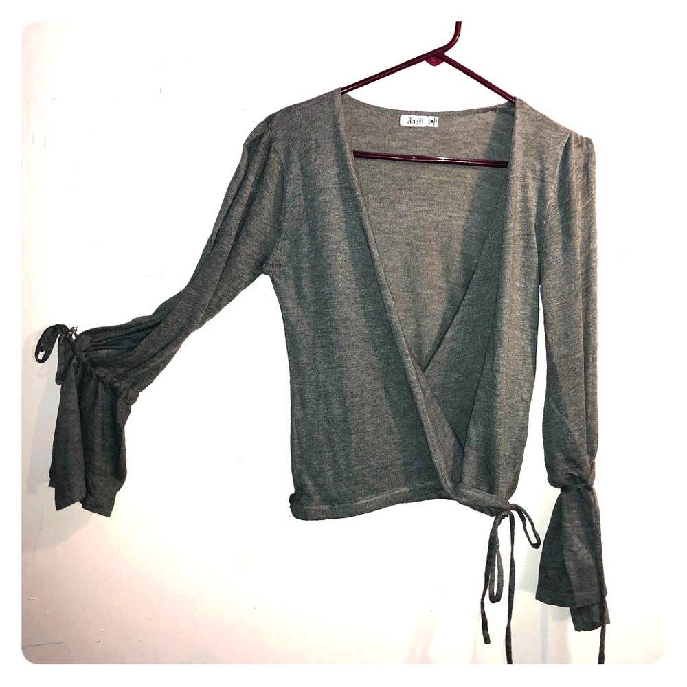 LAST WEEK AVAILABLE Surplice Split-Sleeve Sweater